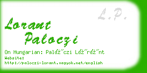 lorant paloczi business card